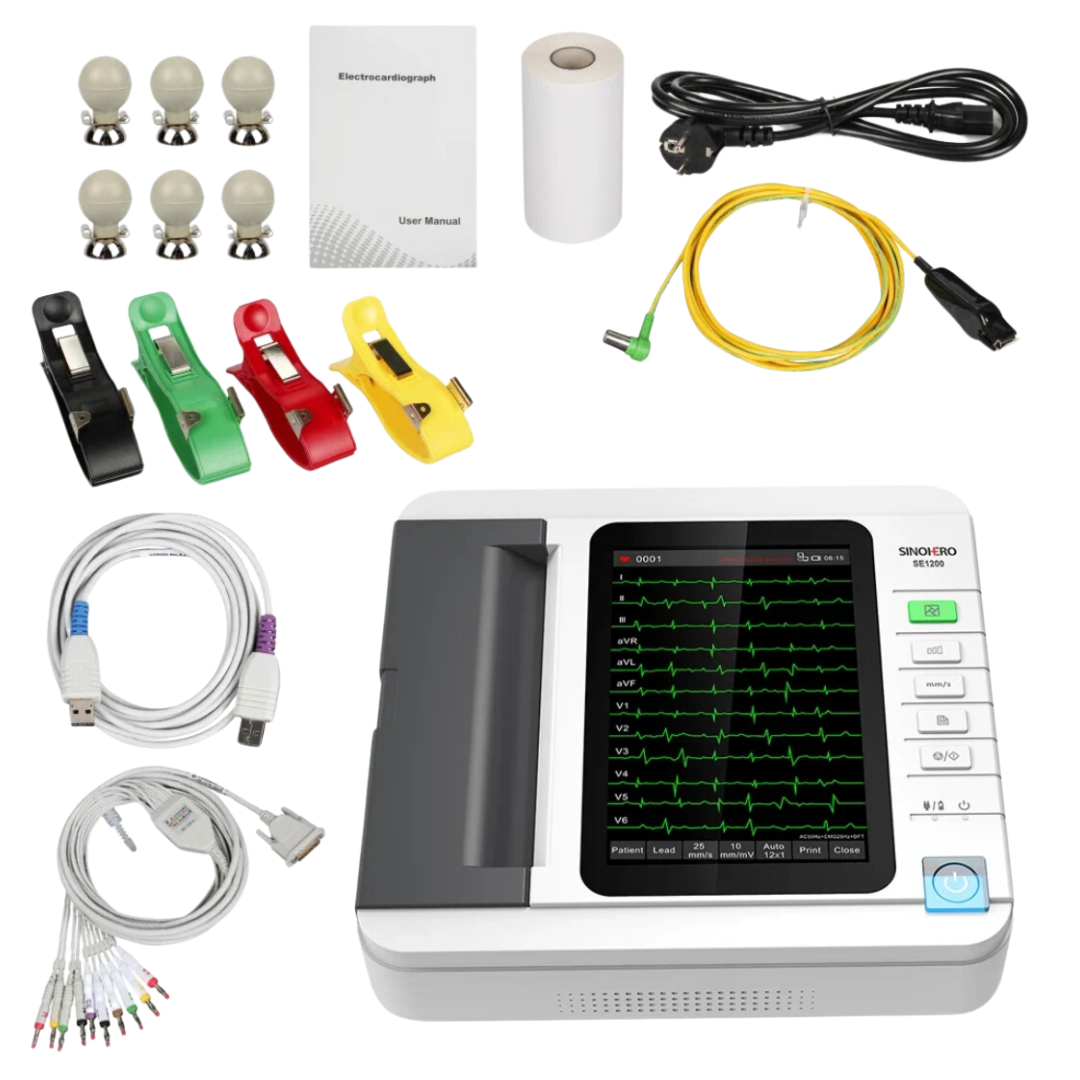 Electrocardiógrafo de 12 canales, Pantalla touch